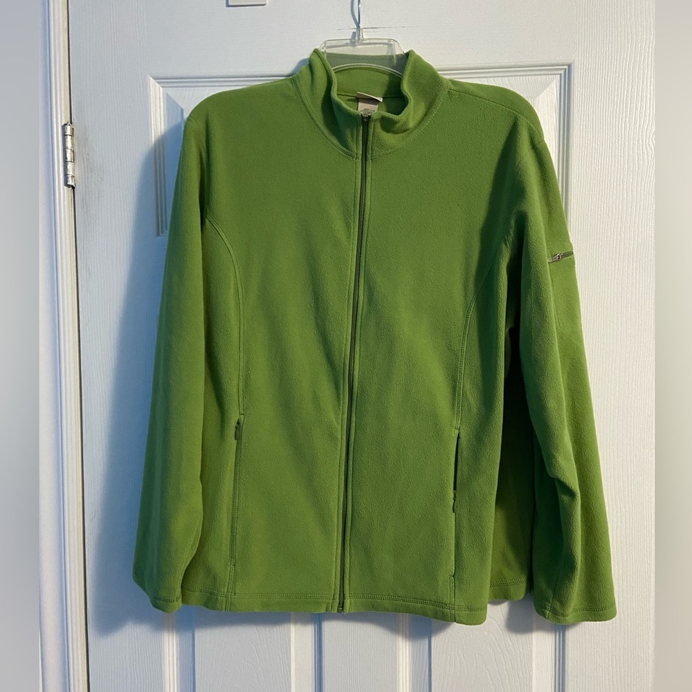 L.L. Bean Light Green Women’s Fleece Zip-Up Sweatshirt / Jacket Size XL